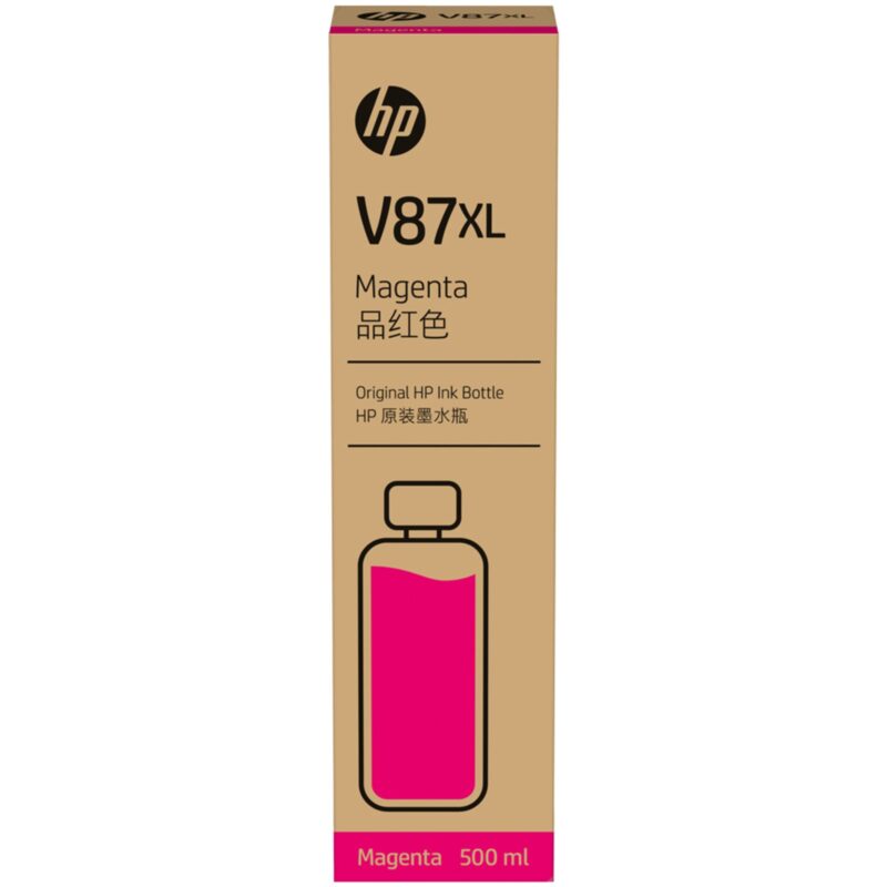 Garrafa Tinta Plotter HP V87XXL Magenta 7FN97A 500ML Smart Tank HP T858/T958